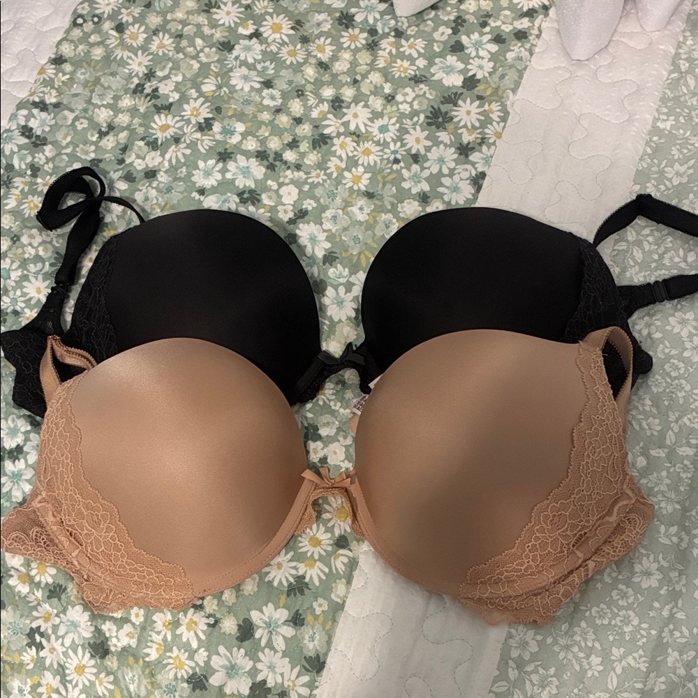 Victoria’s Secret Dream angels push up bra lot 34DD nude/beige and black lace